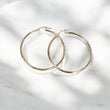 10K YG Luxury Hoop Earrings / 2.65gr / 1.6in /
