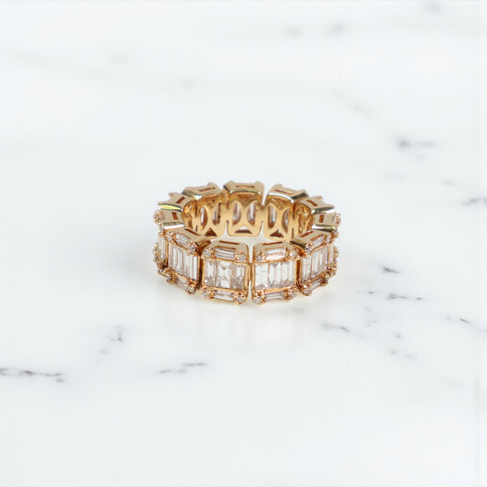 14K YG Diamond Baguette Luxury Rings / 9.6gr / Sz 8 / D-3.69Ct