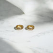 18K Yellow Gold Huggies Hoop Earrings With Zircons / 0.9gr / 0.4in