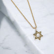 14K YG Star Of David Set Jewelry / 5.7gr / 1.3mm / 20in /