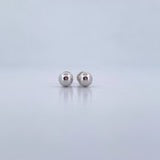 18K White Gold Smooth Ball Stud Earrings / 0.78gr / 7mm