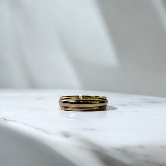 14K White-Yellow Gold Fashion Ring / 7.1gr / Size 11.5