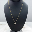 14K Yellow Gold Diamond Letter J Jewelry Set 0.35Ct Dia / 3.8gr / 1.3mm / 18in