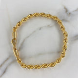 18K Yellow Gold Rope Bracelet / 5gr / 4.3mm / 7.5in