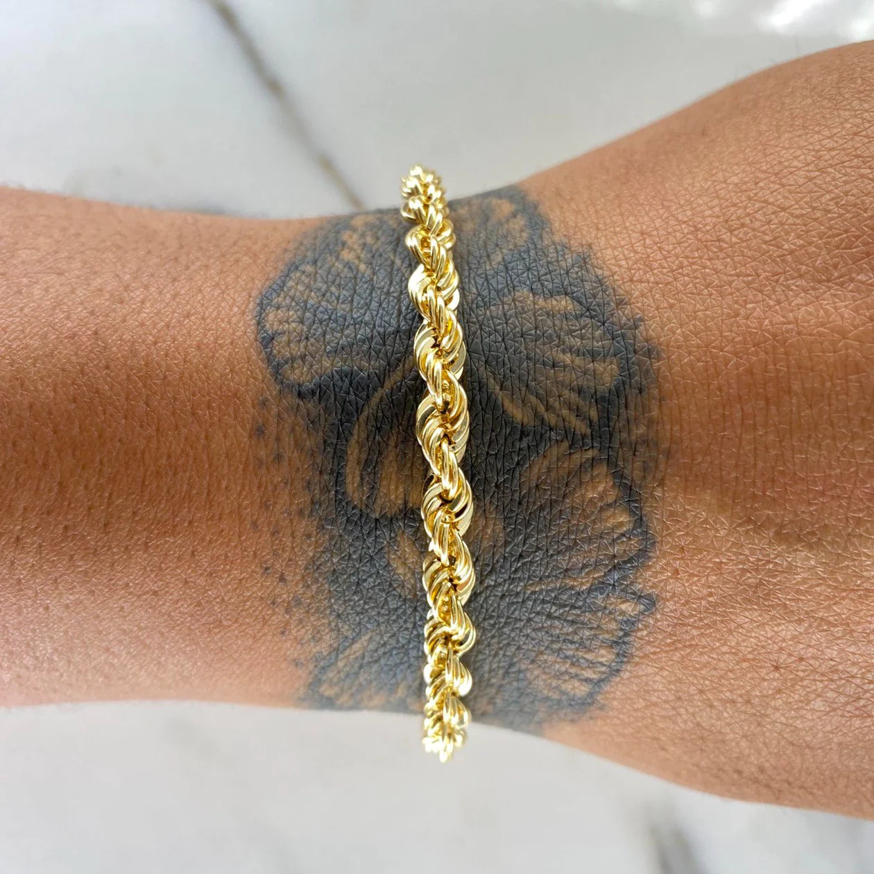 18K Yellow Gold Rope Bracelet / 5gr / 4.3mm / 7.5in