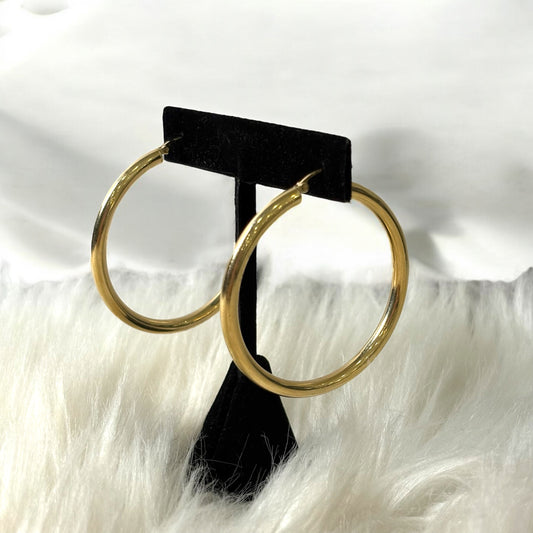 14K Yellow Gold Hoop Earrings / 5.1gr