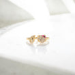 10K YG Diamond HK - Letter J Rings / 2.28gr / Sz 6.5 / 0.12Wt Dia