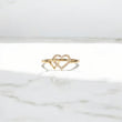 10K YG Diamond Double Heart Rings / 1.35gr / Sz 7 / 0.1Wt Dia