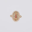 18K YG Virgin Of Guadalupe Ironwork / 2gr / 0.5in / Green-Fucshia-White Zircons