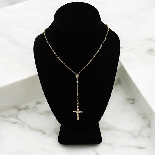 10K YG Rosary Chain / 6.09gr / 2.9mm / 18in