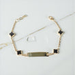 14K YG Baby Roll-on Name Plate With Black Clover Bracelet / 2.23gr / 2mm / 6in  /