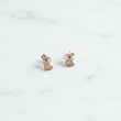 14K White Gold Diamond Heart Stud Earrings 0.12Ct / 2.1gr