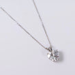 14K White Gold  Heart Jewelry Set With Zircons / 3.4gr / 0.7mm / 16in
