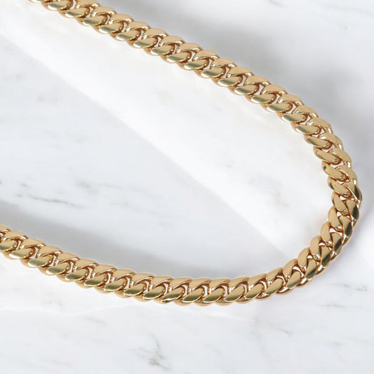 10K YG Cuban Links Chain / 136.1gr / 9.2mm / 24in /