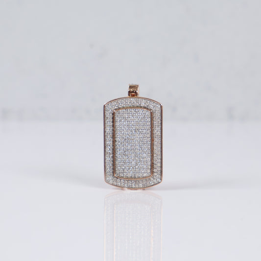 10K RG Diamond Luxury Plate Pendant / 4.3gr / 1.5 / Wt Dia