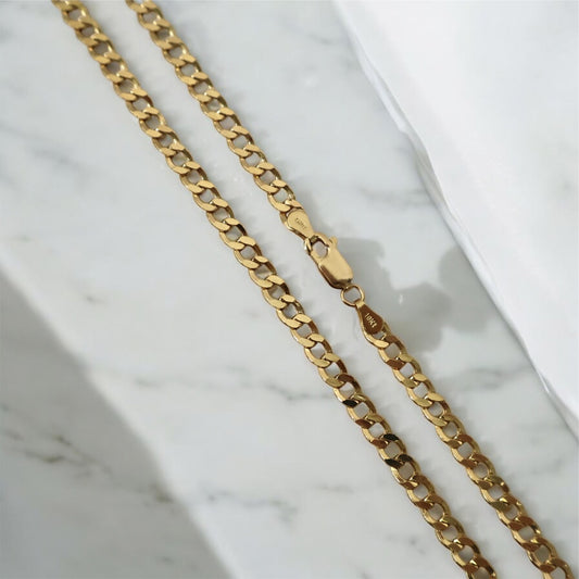 10K YG American Cuban Link Chain / 7,14gr / 4.5mm / 22in