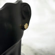 18K Yellow Gold Hamsa Hand Stud Earrings / 0.57gr / 7mm
