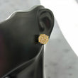 10K Yellow Gold Diamond Round Flower Stud Earrings 0.73Ct Dia / 2.27gr