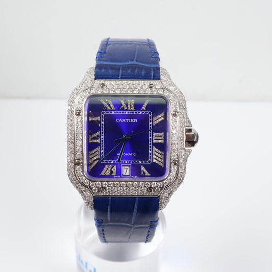 Cartier Santos Blue Bustdown XL Watch