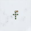 10K YG Cross Pendant / 1.1gr / 0.8in / With Green-White Zircons