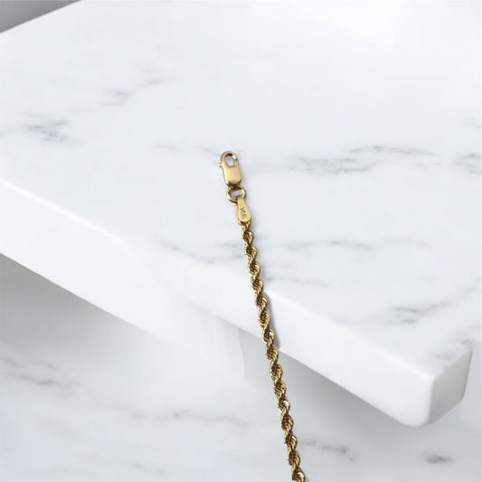 14K YG Rope Chain / 3gr / 3.8mm / 7.5in