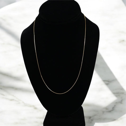 10K YG Box Link Chain / 1.55gr / 0.6mm / Sz 20in