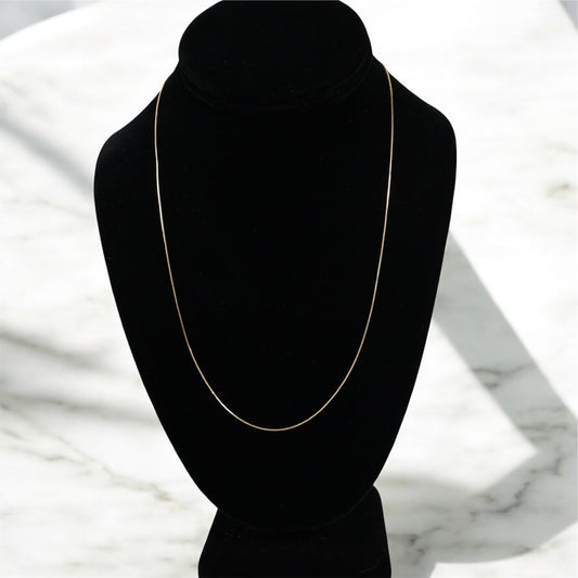 10K YG Box Link Chain / 1.55gr / 0.6mm / Sz 20in