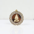 14K YG The Virgin Of Charity Of Copper Pendant / 12.76gr / 1.7in / White Zircons