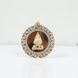 14K YG Medal Of The Virgin Of Charity Of Copper Pendant / 12.9gr / 1.8in / White Zircons