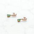 14K White-Yellow Gold Emerald Hoop Earrings With Diamond / 3.1gr