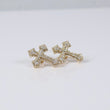 10K YG Diamond Cross Stud Earrings / 4.37gr / 21mm / 0.8Ct Dia