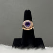 14K Yellow Gold Diamond Heart Ring 0.25Ct Dia / Amethyst / 9gr / Size 7