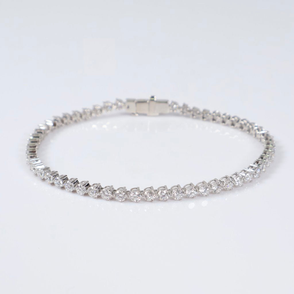 14K WG Lab Diamond Tennis Bracelet / 6.4gr / 3.8mm / 7in / 6.30Ct / VS / F