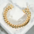 10K YG Cuban Links Bracelet / 122.69gr / 14.5mm / 8.5in /