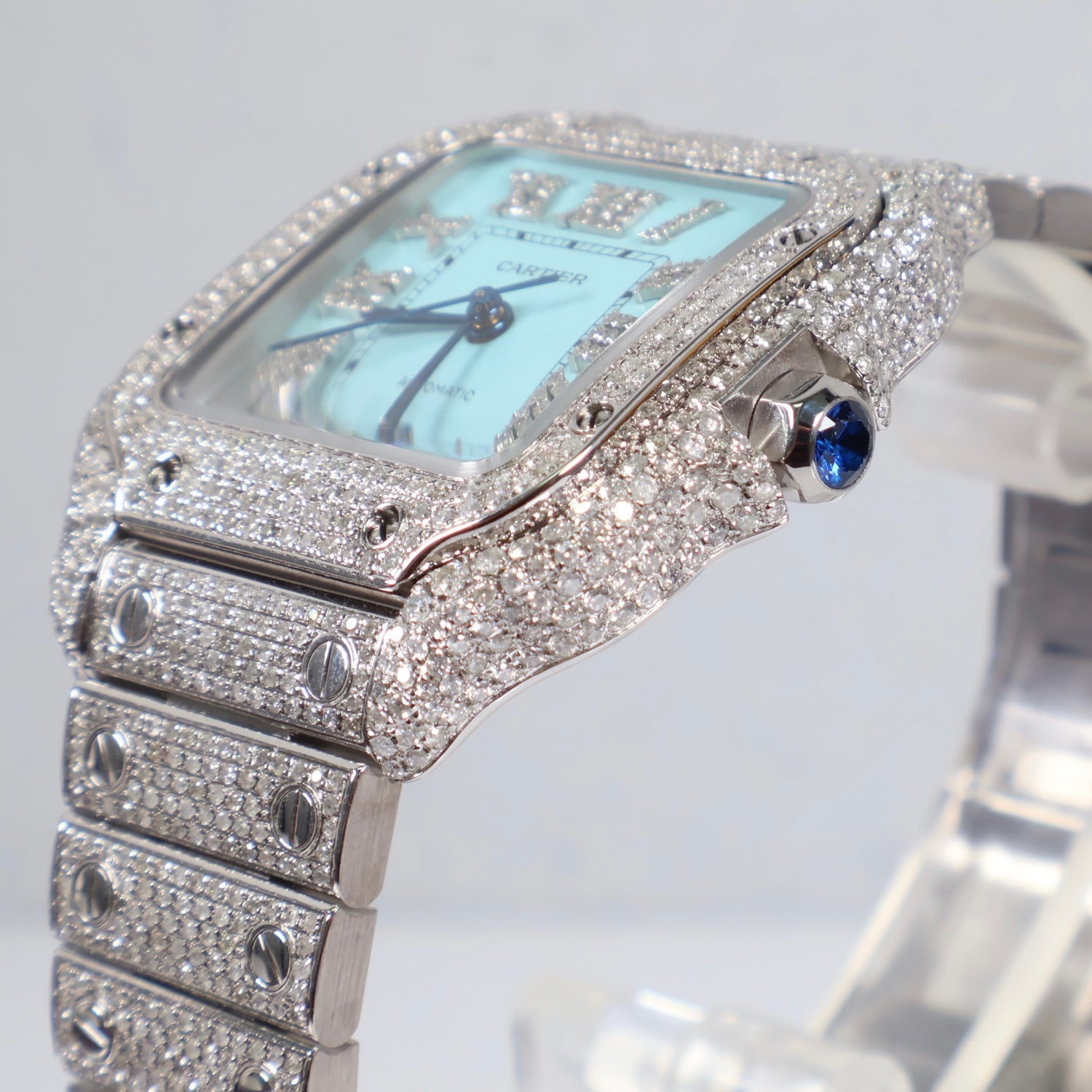 Cartier Santos Bustdonw Tiffany Face Watch / / 36mm /