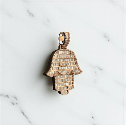 10K Rose Gold Hand Diamond Pendant 2.26Ct / 7.1gr