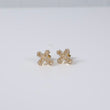 10K YG Diamond Cross Stud Earrings / 2.77gr / 13mm / 0.3Ct Dia