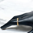 18K Yellow Gold Segmented Line Ring With Zircons / 3.1gr / Size 7