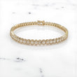 10K YG Diamond Baguette Luxury Bracelet / 11.28gr / 4mm / 8in / D-2.5Ct