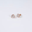 14K RG Lab Diamond Heart Stud Earrings / 3.1gr / 10mm / 2.50Ct Lab / VS / F