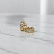 14K 2 Tone Luxury Hoop Earrings / 2.50gr / 0.5in /