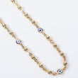 14K YG Balls - Blue Turkis Eye Chain / 11.2gr / 4mm / 18.5in /