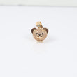 18K YG Bear Face Pendant / 3.1gr / 0.8in / Black/White Zircons