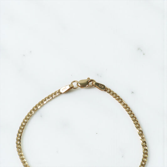 10K YG Baby American Cuban Name Plate Bracelet / 2.4gr / 2mm / 5.5in /