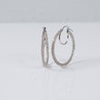14K White Gold Circle Hoop Earrings / 5.3gr