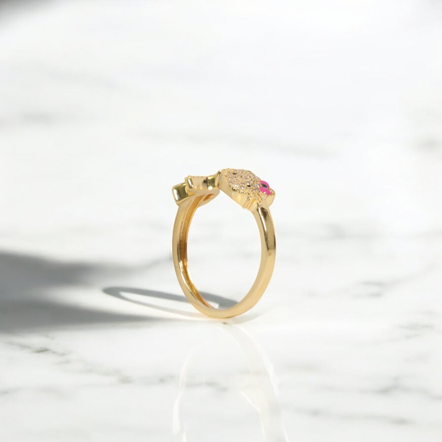 10K YG Diamond HK - Letter P Rings / 2.22gr / Sz 6 3/4 / 0.13Wt Dia