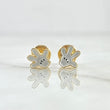18K Yellow Gold Cartoon Gloves Stud Earrings / 0.9gr / 6mm