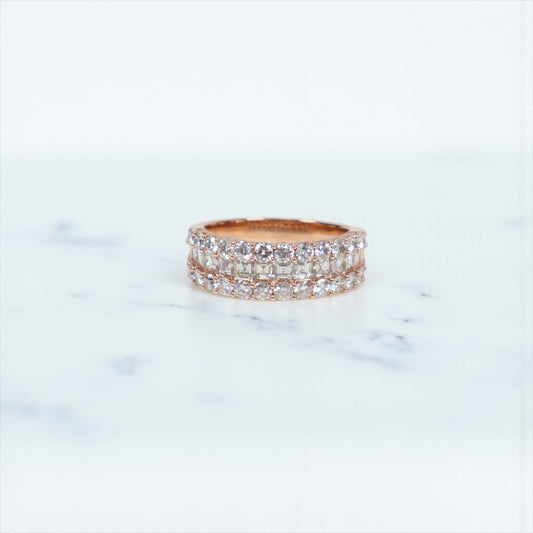 14K RG Diamond Luxury Rings / 8.77gr / Sz 10 / D-3.40Ct