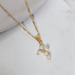 18K YG Cross Set Jewelry / 2.64gr / 1.4mm / 16in / Pearls