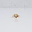 18K YG Letter T Textured Circle Ironwork / 0.25gr / 7mm /